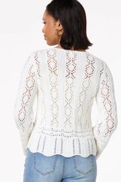 Cato Tie Front Pointelle Cardigan> Sweaters