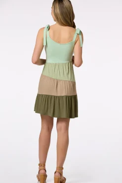Cato Tie Sleeve Colorblock Dress> Dresses