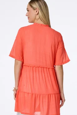 Cato Tiered Coral Cardigan> Tops