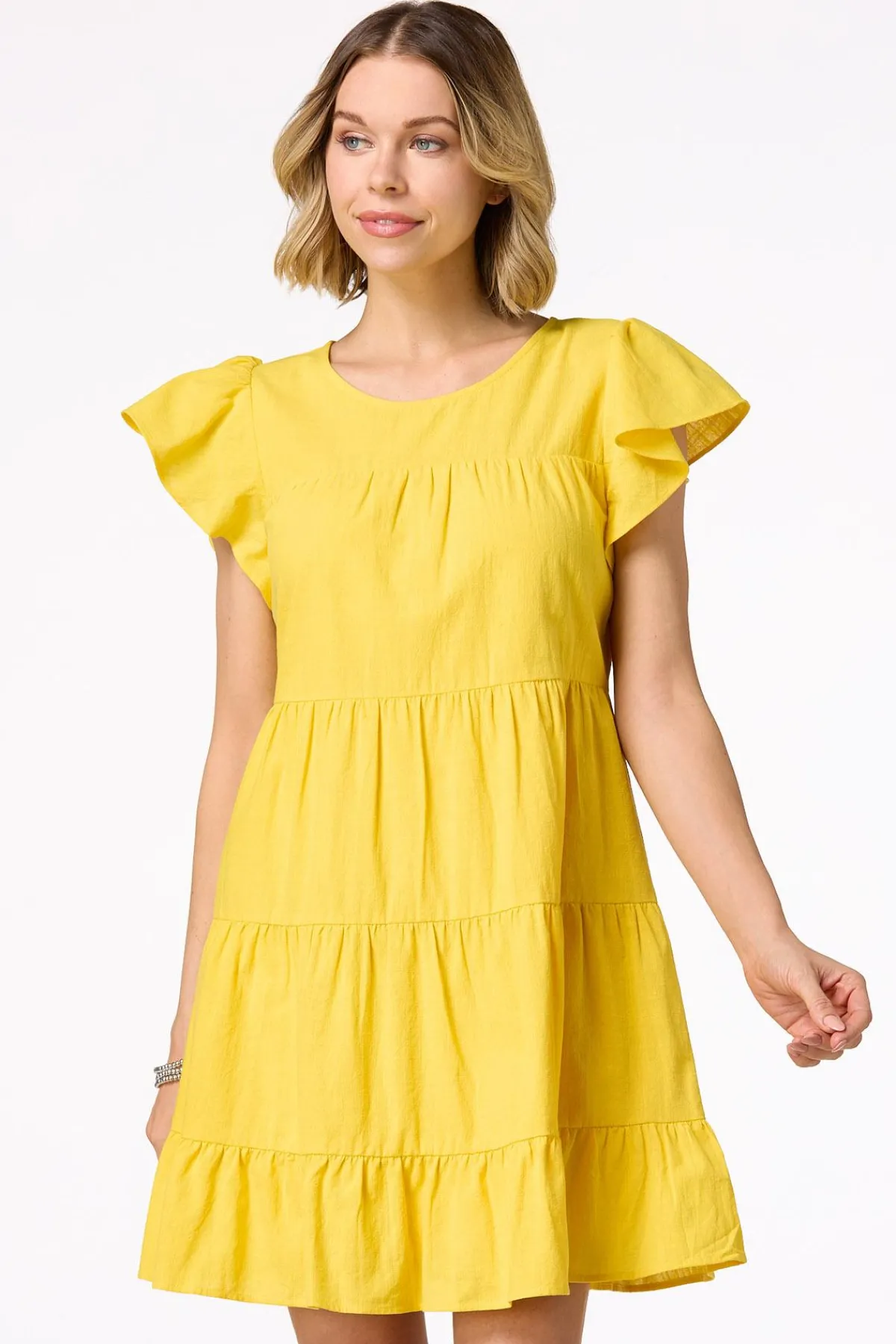 Cato Tiered Flutter Sleeve Dress> Dresses