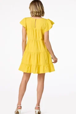 Cato Tiered Flutter Sleeve Dress><noscript><img width=