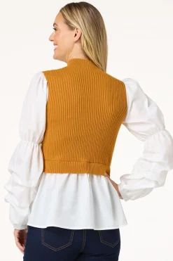 Cato Tiered Puff Sleeve Sweater> Sweaters