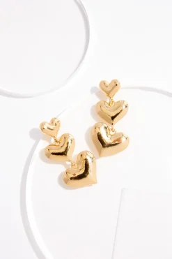 Cato Tiered Puffy Heart Earrings> Earrings