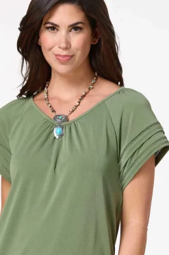 Cato Tiered Sleeve Top><noscript><img width=