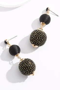 Cato Tiered Thread Ball Earrings> Earrings