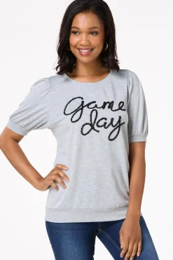 Cato Tinseled Game Day Top> Tops
