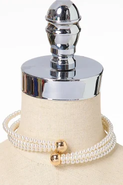 Cato Triple Row Pearl Choker Necklace Set> Sets