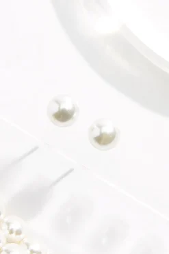 Cato Triple Row Pearl Choker Necklace Set><noscript><img width=