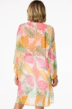 Cato Tropical Clip Dot Kimono> Cover Ups|Tops