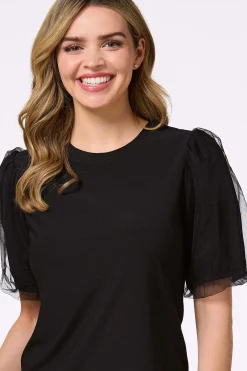 Cato Tulle Puff Sleeve Top><noscript><img width=