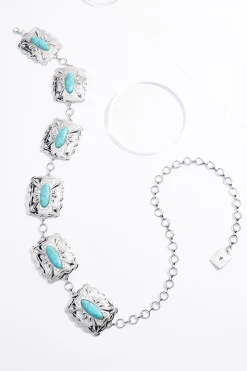 Cato Turquoise Rectangle Chain Belt> Belts