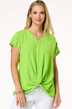 Cato Twist Hem V- Neck Top> Tops