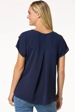 Cato Twist Hem V- Neck Top><noscript><img width=