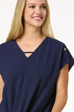 Cato Twist Hem V- Neck Top><noscript><img width=