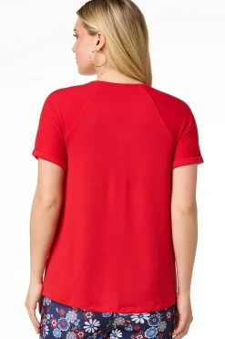 Cato Twisted Red Top> Athleisure|Tops