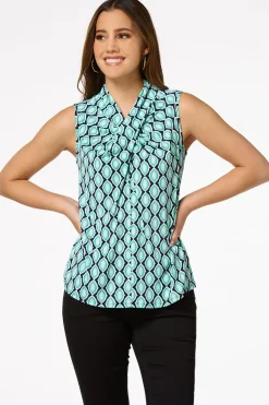 Cato Twisted Sea Green Tank> Tops