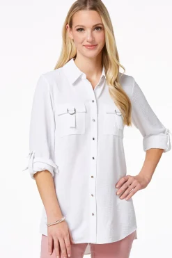 Cato Utility Button Down Tunic> Tops