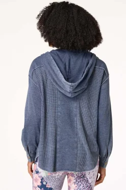 Cato Waffled Indigo Shacket> Athleisure|Tops