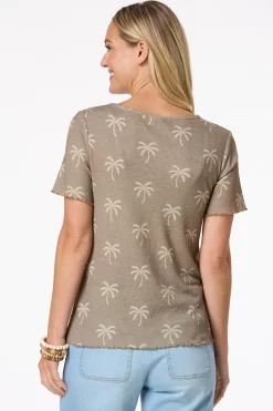 Cato Waffled Palm Leaf Top> Tops