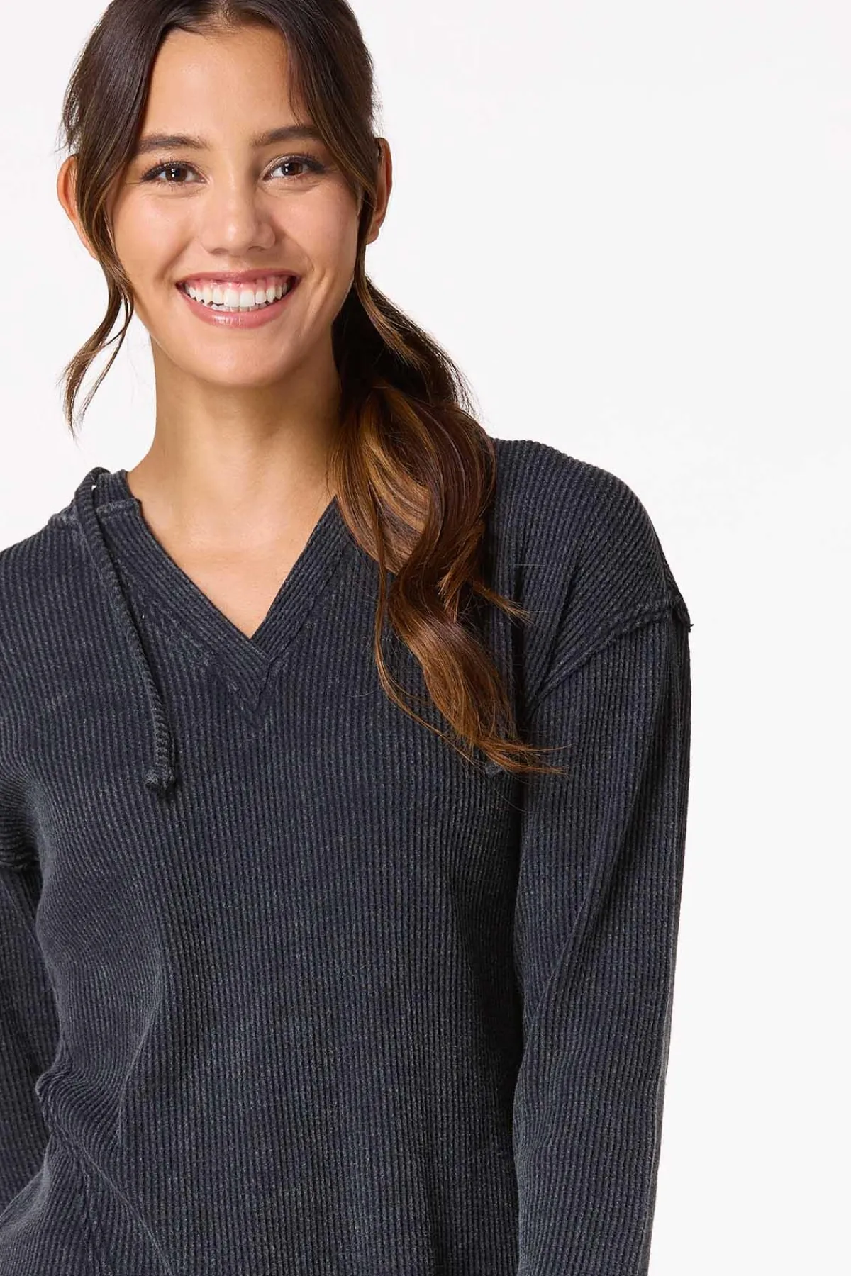 Cato Waffled Vintage Hoodie> Athleisure|Tops