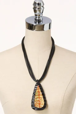 Cato Wavy Pendant Cord Necklace> Necklaces