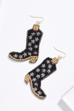 Cato Western Seed Bead Boot Earrings> Earrings