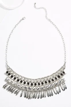 Cato Western Silver Bib Necklace> Necklaces