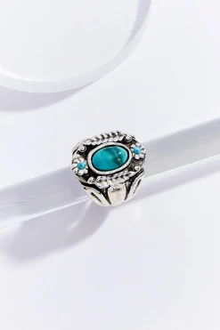 Cato Western Stone Silver Ring> Rings