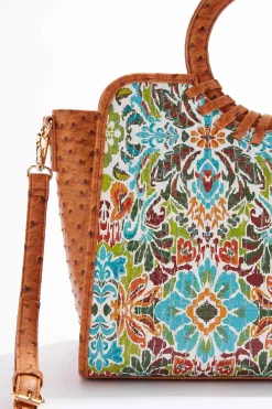 Cato Whipstitch Trim Patterned Satchel> Handbags