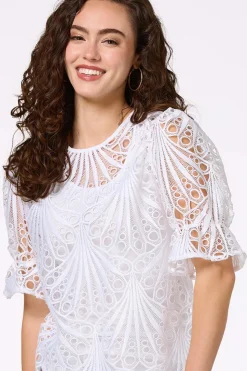 Cato White Crochet Top><noscript><img width=