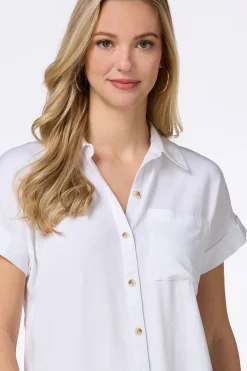 Cato White Cuffed Sleeve Shirt><noscript><img width=