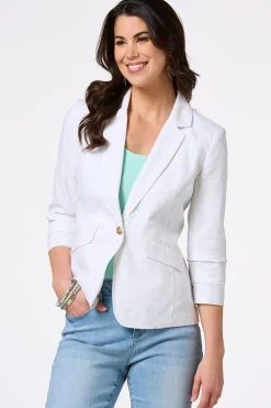 Cato White Linen Blazer> Suiting|Jackets & Vests