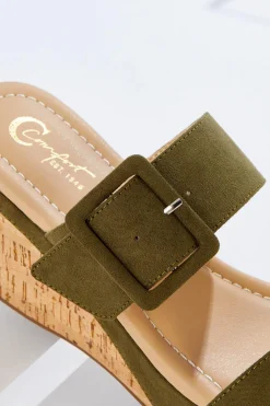 Cato Wide Width Buckle Band Cork Wedges> Wide Width