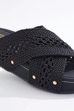 Cato Wide Width Fabric Crossband Wedge Sandals> Wide Width