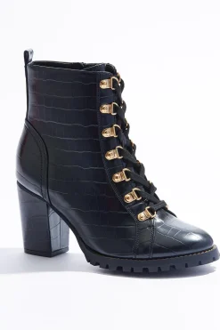 Cato Wide Width Lace Up Croc Hiker Boots> Wide Width