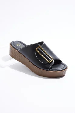 Cato Wide Width Large Buckle Slide Sandals> Wide Width