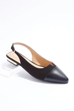 Cato Wide Width Notch Vamp Slingback Flats> Wide Width