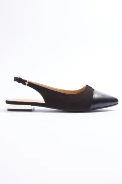 Cato Wide Width Notch Vamp Slingback Flats> Wide Width