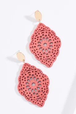 Cato Wood Cut Out Earrings> Earrings
