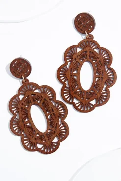 Cato Wood Cutout Filigree Earrings> Earrings