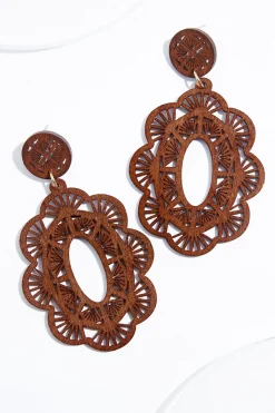 Cato Wood Cutout Filigree Earrings> Earrings