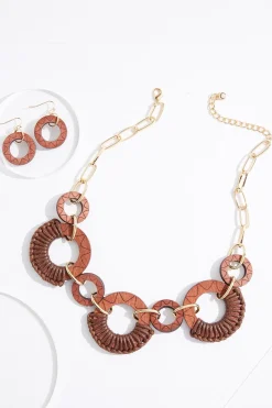 Cato Wood Cutout Necklace Set> Sets|Necklaces