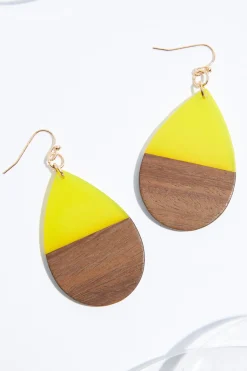 Cato Wood Lucite Tear Earrings> Earrings