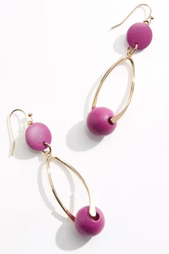 Cato Wood Metal Post Earrings><noscript><img width=