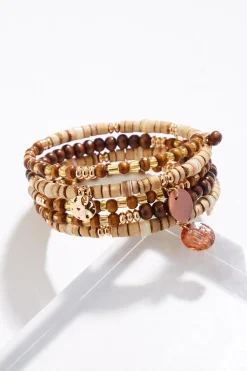 Cato Wood Multi Shape Coil Bracelet> Bracelets