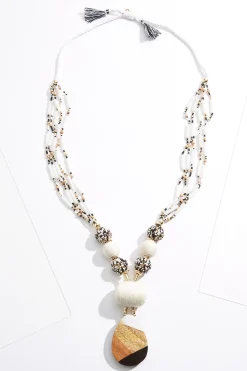 Cato Wood Pendant Thread Tribal Necklace> Necklaces