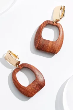 Cato Wood Ring Clip- On Earrings> Earrings