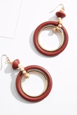 Cato Wood Ring Earrings> Earrings