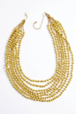 Cato Wood Seed Bead Layered Necklace> Necklaces