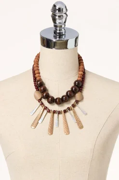 Cato Wood Statement Paddle Necklace> Necklaces